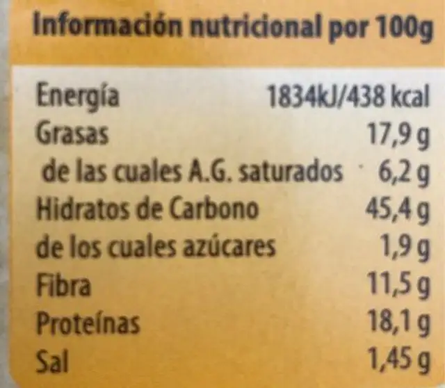 PAN CRUJIENTE QUESO Y SEMILLAS DE CALABAZA 200GR BIO - NATURSOY nutrition facts table