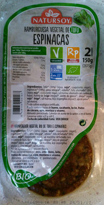 Hamburguesa de Tofu, Espinacas