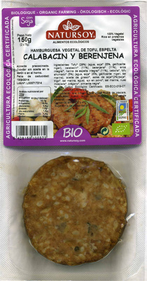 Hamburguesas vegetales de tofu, espelta, calabacín y berenjena