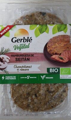 Hamburguesa de seitán champiñones y romero front packaging