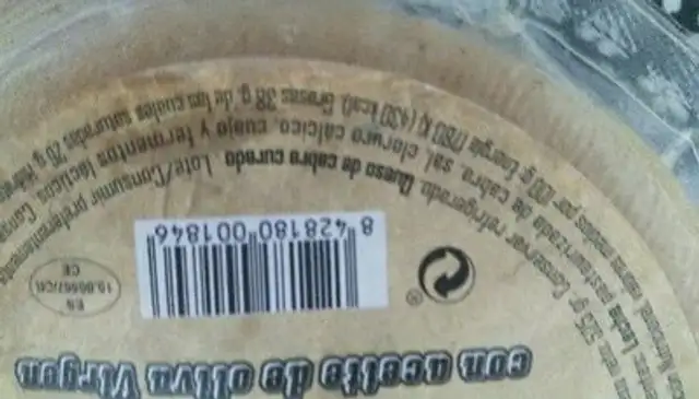 Queso de cabra a la pimienta ingredients label