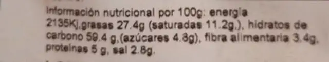 Gusanitos Queso nutrition facts table