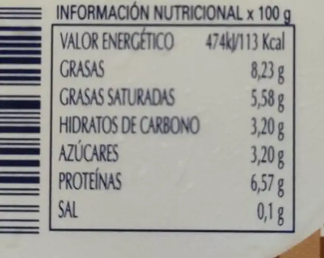 Requeixo O Casal nutrition facts table