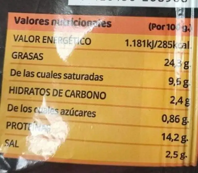 Burger de pollo nutrition facts table