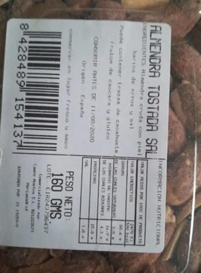 Almendra tostada Sal