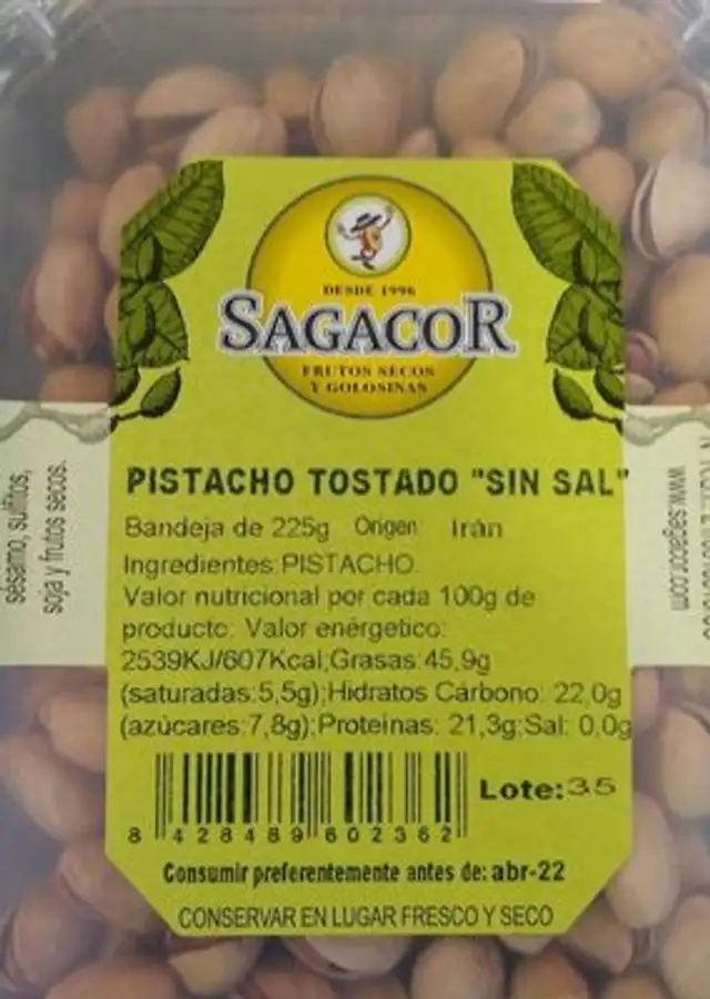 Pistacho tostado "Sin sal"