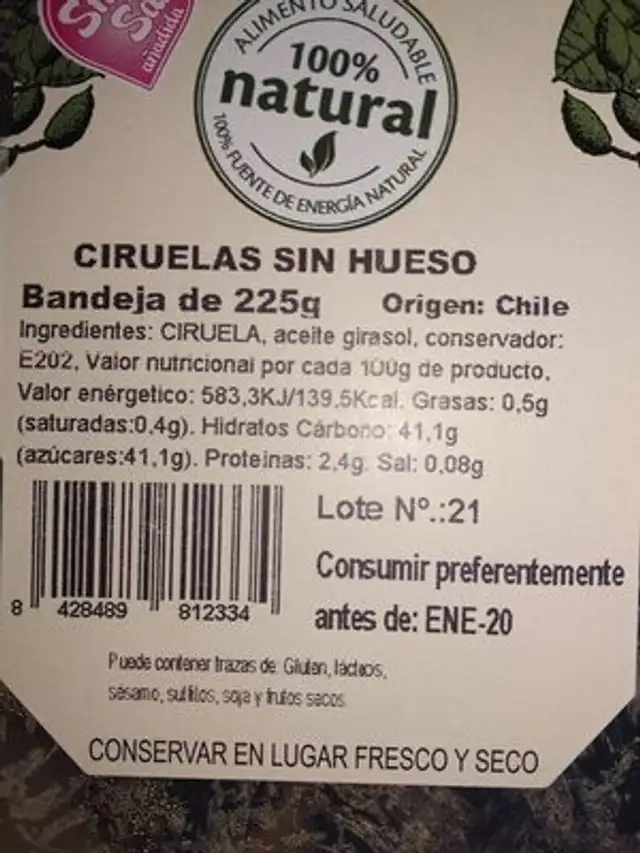 Ciruelas sin hueso