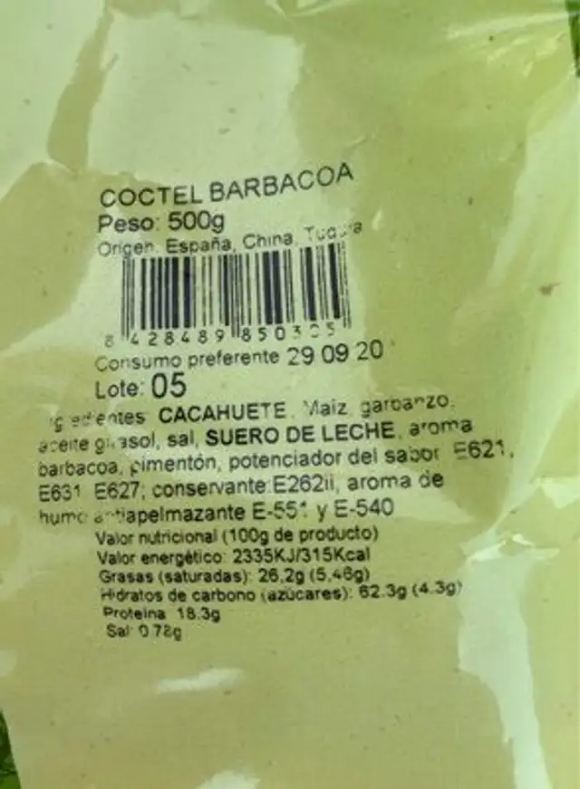 Sagacor nutrition facts table