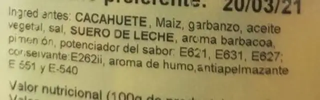 Unknown ingredients label