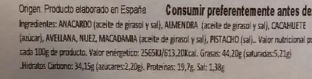 Cóctel Revoltazo nutrition facts table