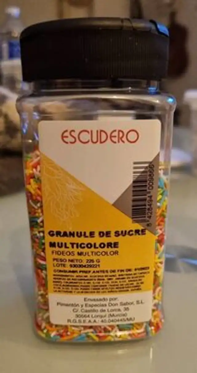 Granulé de sucre multicolore
