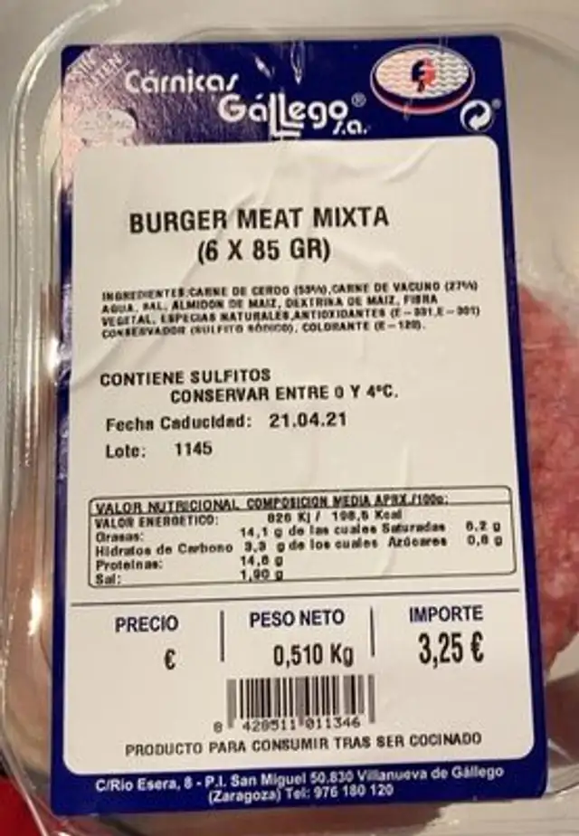 Burger meat mixta