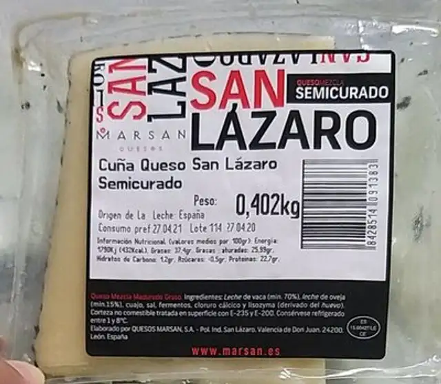 Cuña queso San Lázaro semicurado