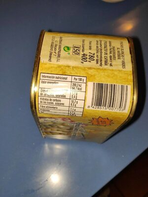 Pochas blancas y verdes al natural nutrition facts table