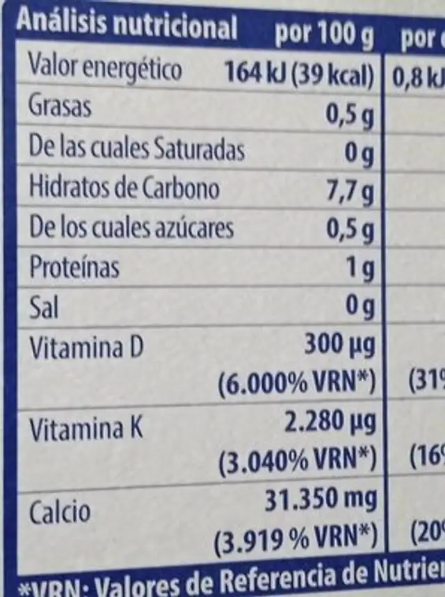 DieMeno Duplo Nutriops nutrition facts table