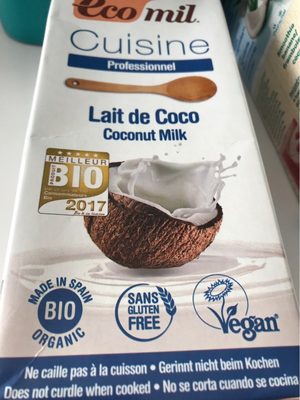 Lait de coco front packaging