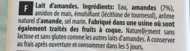 Bebida Diemilk Almendras Nature Sin Azucar ingredients label