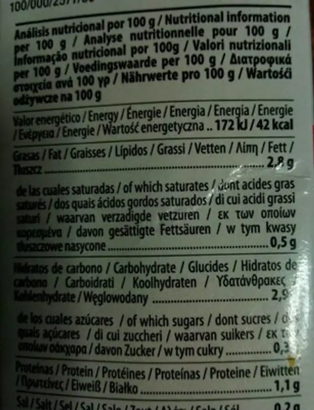 Bebida Diemilk Almendras Nature Sin Azucar nutrition facts table