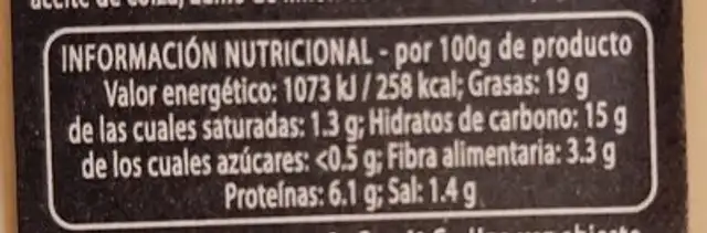 Hummus extra nutrition facts table