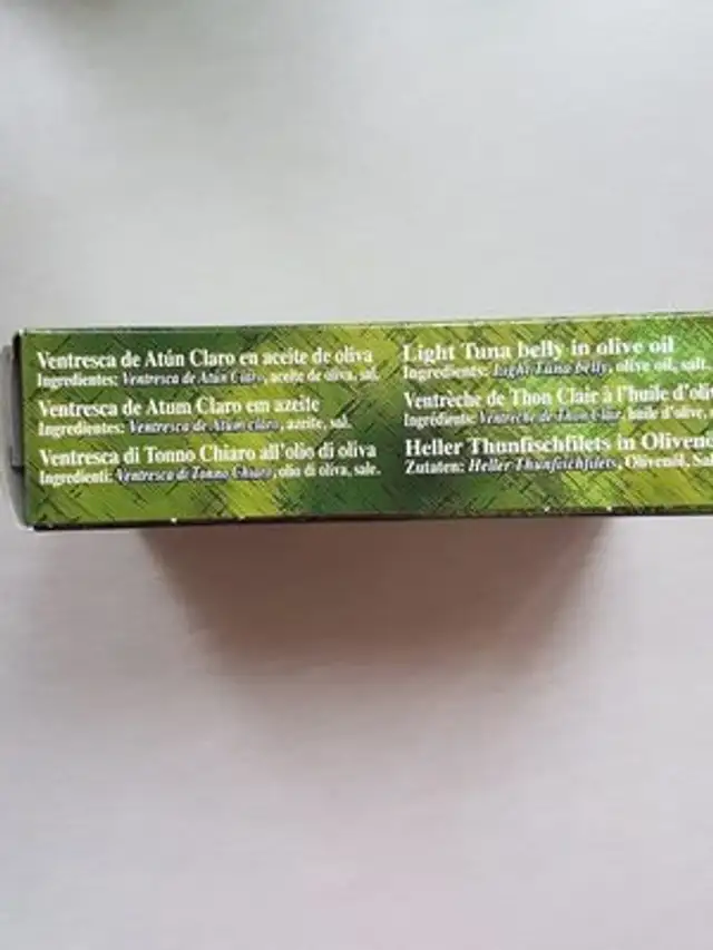 Ventresca ingredients label