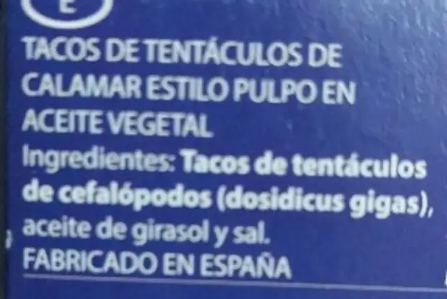 Tentacles Squid Pieces In Vegetable Oil