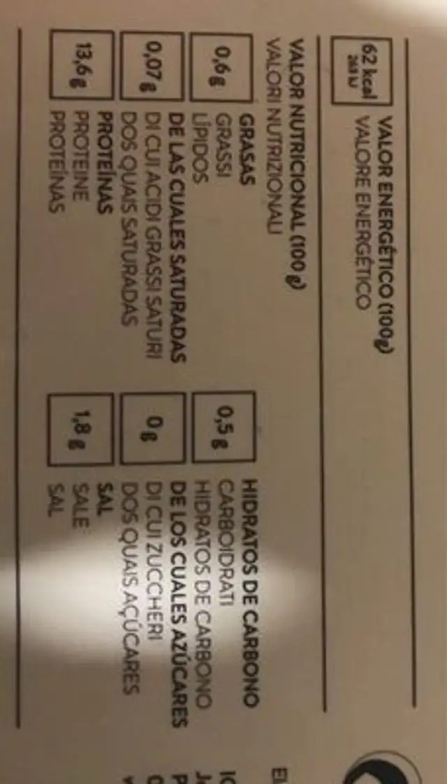 Supremas de bacalao de islandia nutrition facts table