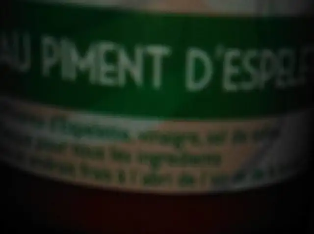 Puée au piment d'espelette ingredients label