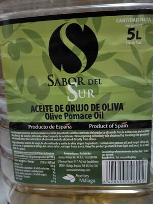 Aceite de orujo de oliva front packaging
