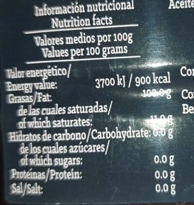 la flor de malaga nutrition facts table