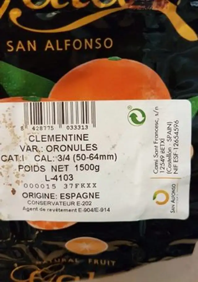 Clémentine var. Oronules cat I cam 3/4