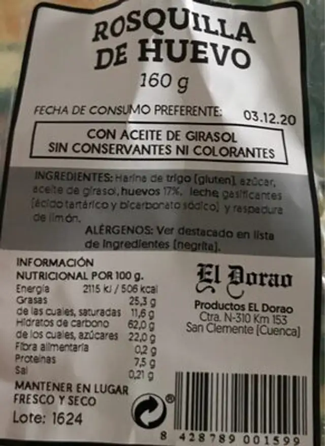 Rosquilla de huevo 160g