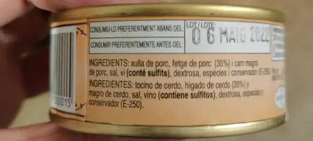 Unknown ingredients label