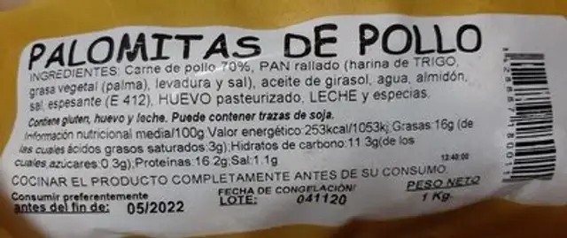 Palomitas de pollo