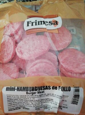 Mini hamburguesas de pollo front packaging