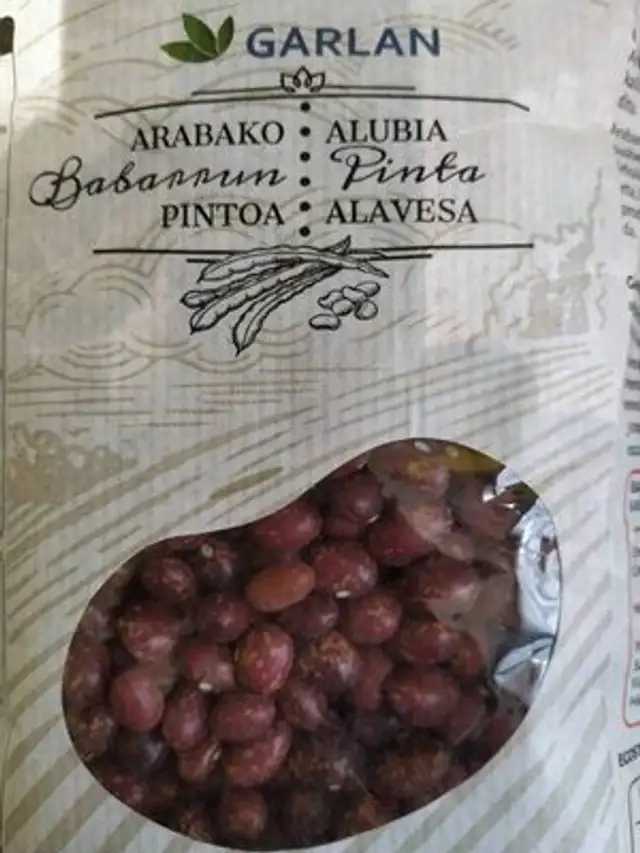 Alubia Pinta Alavesa ingredients label