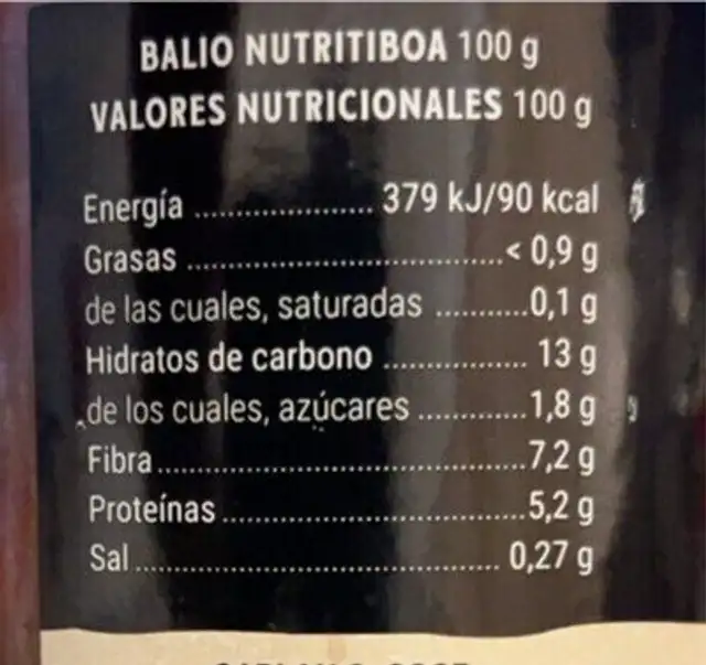 Aluvia pinta alavesa Garlan Lekaleak nutrition facts table
