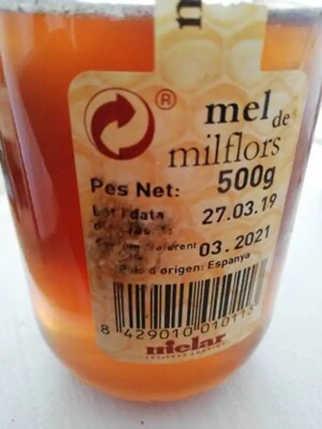 Mel de Mil-Flors nutrition facts table