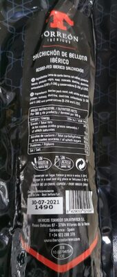 Salchichón de bellota ibérico front packaging