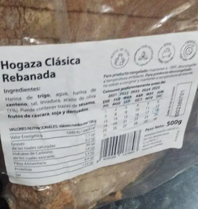 Hogaza clásica rebanada