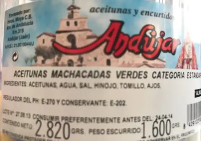 Aceitunas machacadas verdes