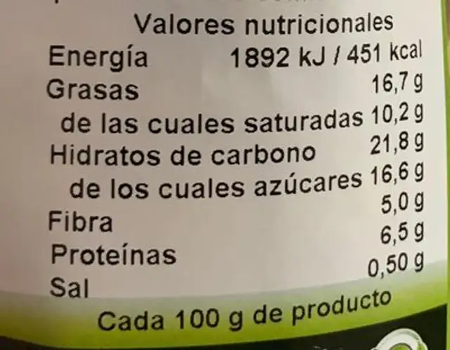 Cornflakes de chocolate nutrition facts table