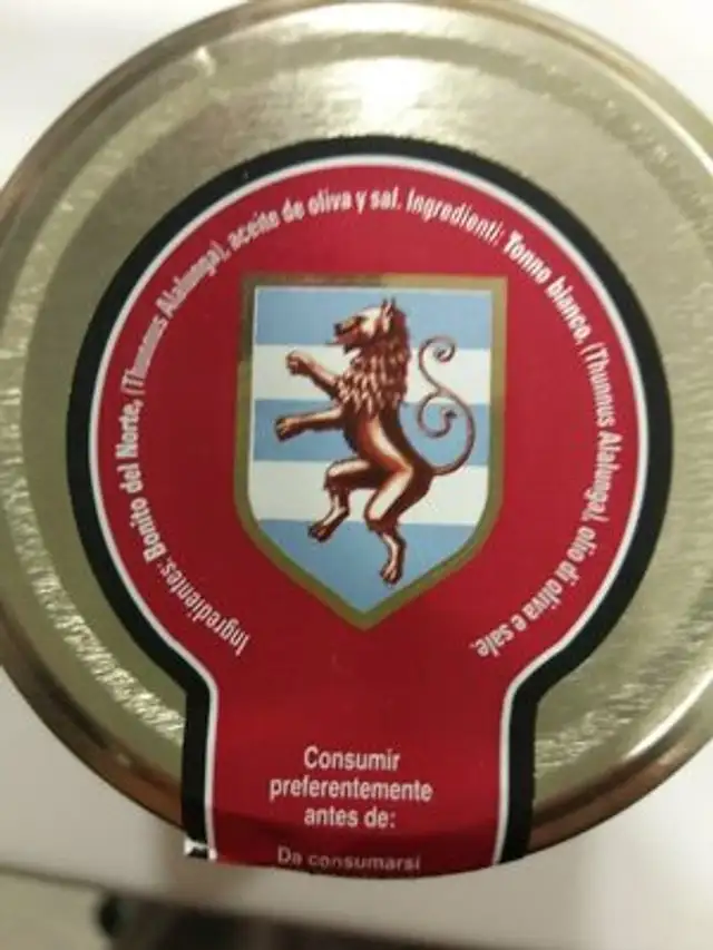 Bonito en aceite de oliva ingredients label