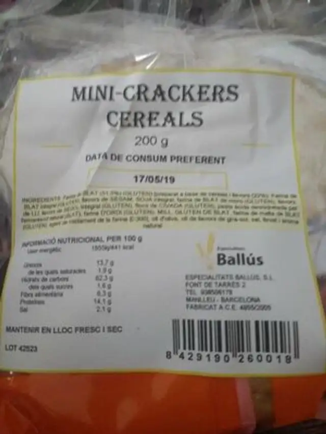 Crackers Cereals El taller del pa
