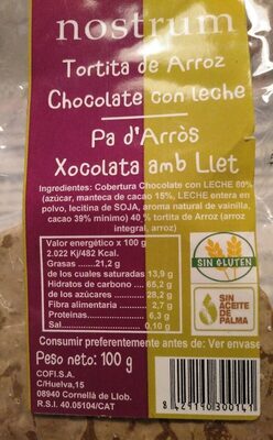 Tortita arroz front packaging