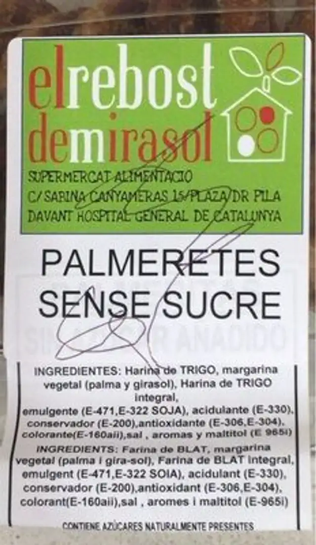 Palmeritas sin azucar