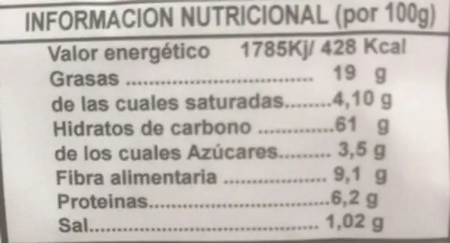 Cookies Sense sucre nutrition facts table