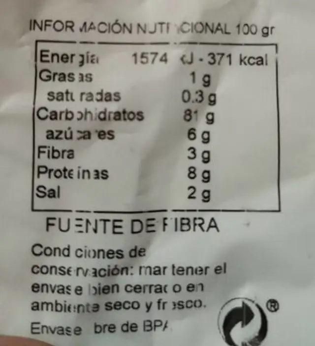 Corn Flakes ECO nutrition facts table