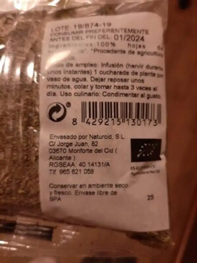 Unknown ingredients label