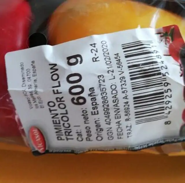 Pimiento tricolor nutrition facts table
