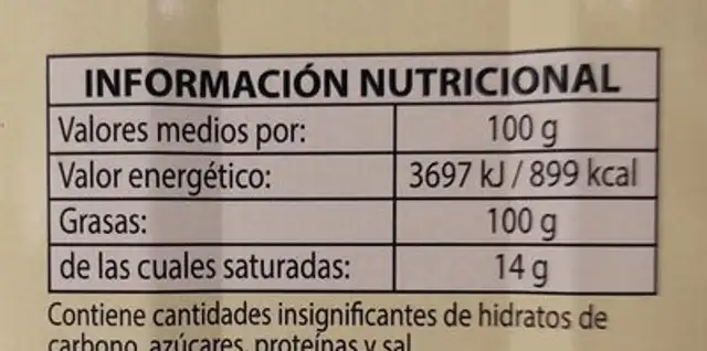 Dominus reserva familiar nutrition facts table